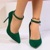 Fashion Women's Shoes  Fashion Shallow Women's High Heels Hot Sale Buckle Strap Solid Party Pumps Sexy Pointed Toe Heels