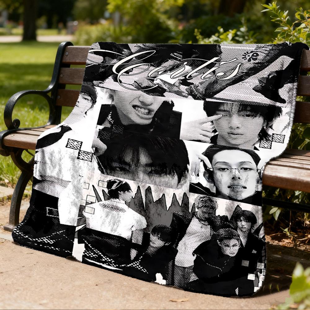 1pc Cortis, K Pop Outdoor Personalized Flannel Blanket, Soft, Lightweight Personalized Flannel Blanket, Digital Printing,