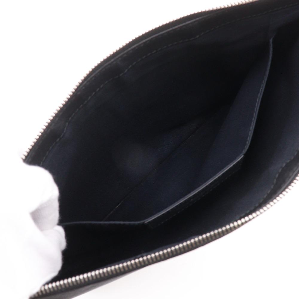 BALENCIAGA Navy clip M Clutch bag 373834 black lambskin unisex Used