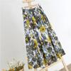 Summer Printed Half Length Skirt Fragmented Flower Pattern Umbrella Skirt Large Wave Point Mid Length Skirt A-line Skirt