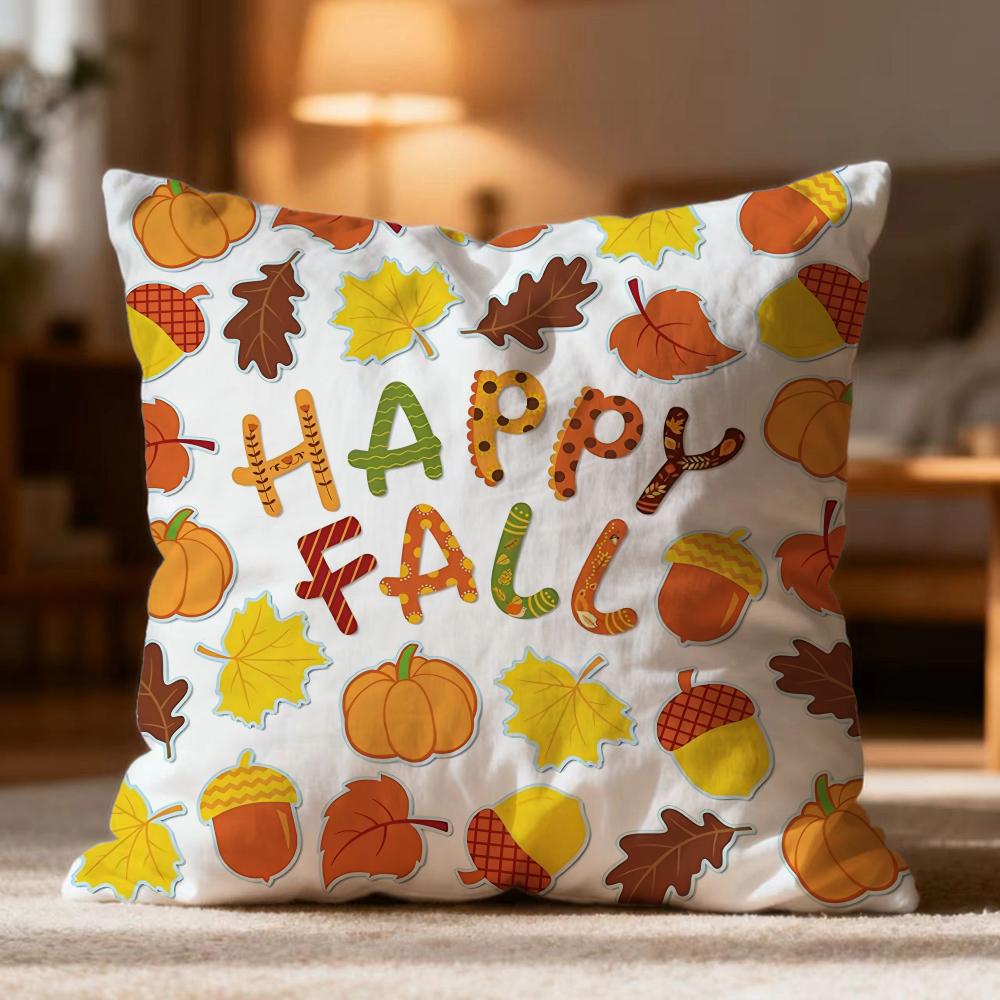 Hot Maple Leaf Vintage Print Cushion Cover Soft Washable Pillow Case Multi-Scene for Couch Bed Travel Office Use
