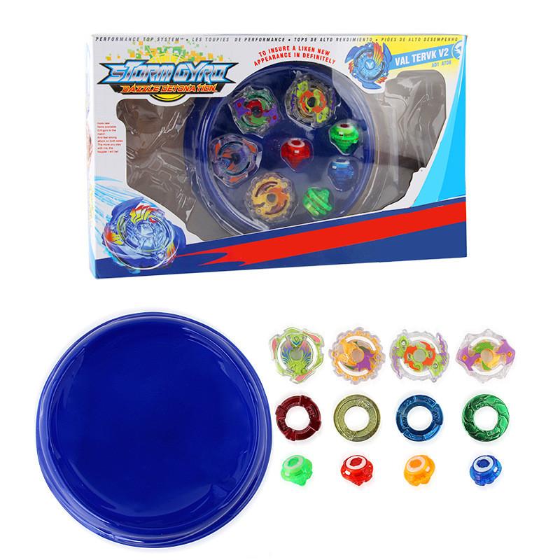 Exciting Colorful Top Battle Set Durable Plastic Spinning Tops With Handle Arena