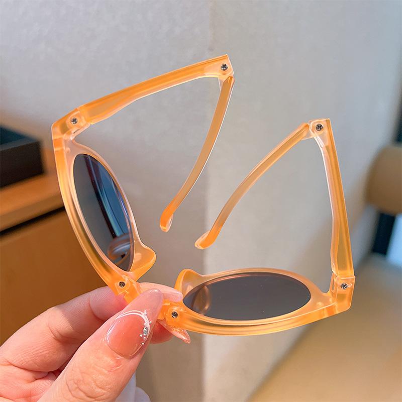 Children's Colored Sunglasses  Foldable Round Frame Sun Glasses Boys And Girls UV400 Ultraviolet Eyepiece For Ages 2-8 Years Kid