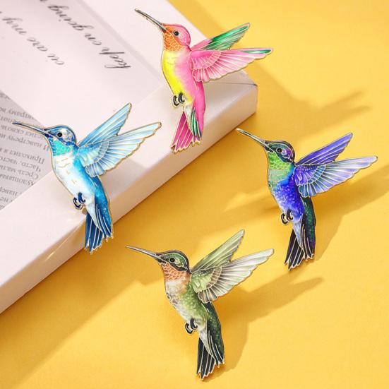 Hummingbird Badge Hard Enamel Rubber Backing Pin Jackets Backpacks Hats Lapel Brooch Nature