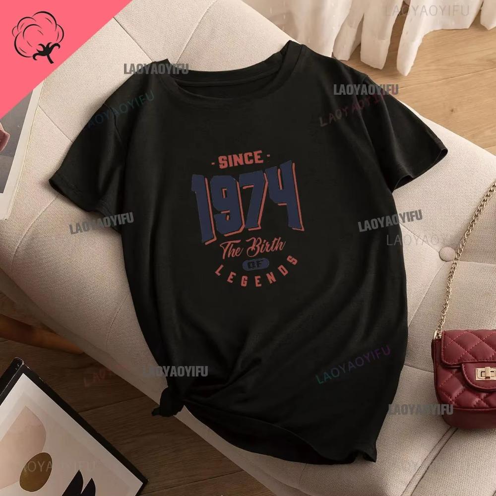 Vintage Funny Made in 1974 All Original Parts T Shirt Graphic Streetwear Short Sleeve Birthday Gifts Summer Cotton Tshirt Men