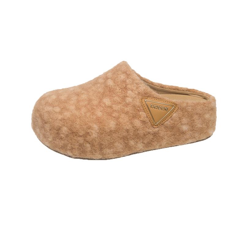 Retro Inner Heightening Bag Head Slippers Women's Outer Wear New Comfortable and Versatile Lazy One Pedal and Half Drag