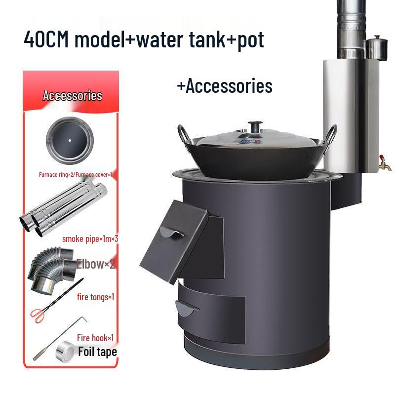 Portable Smokeless Wood-Burning Firewood Stove for Efficient Heating
