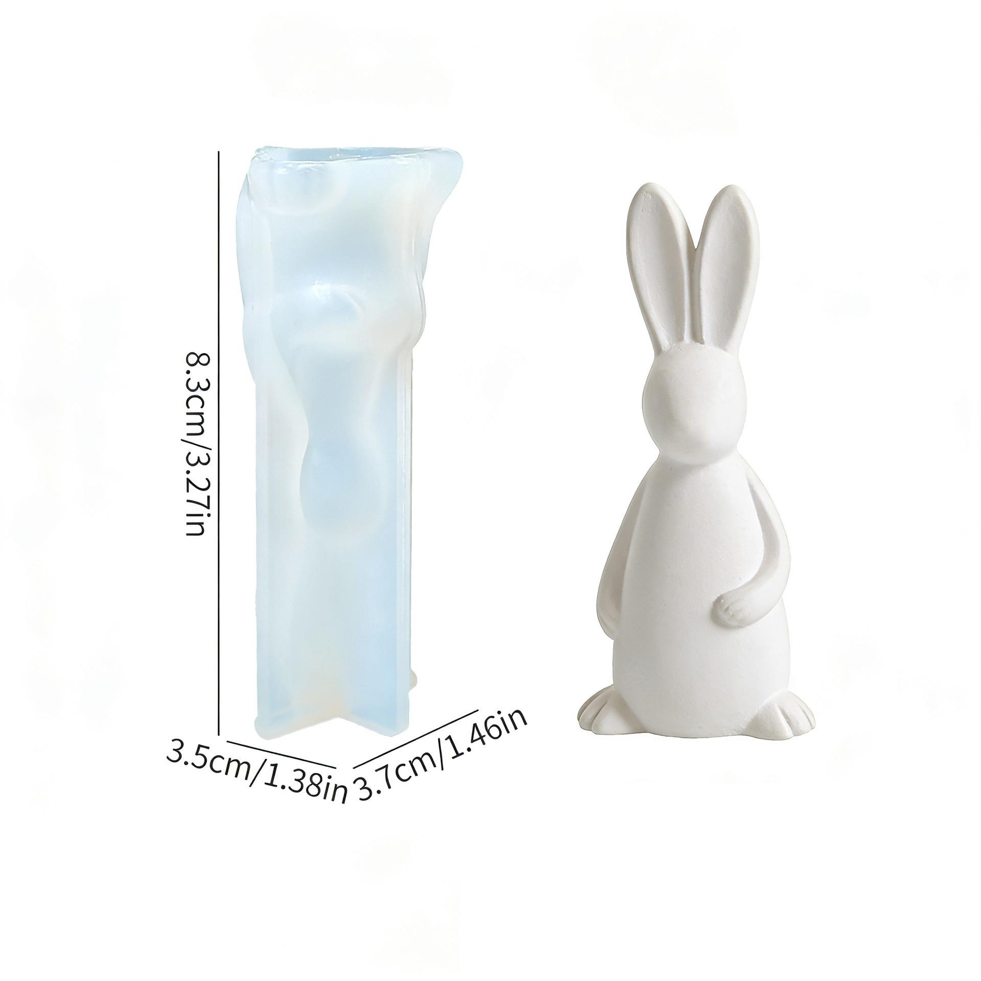 

Ins Rabbit Silicone Mold, DIY Aromatherapy Candle & Plaster Figurine Mold, Minimalist Home Desktop Decor Mold