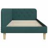 Corner Bed Frame Dark Green 90 X 190 Cm Fabric
