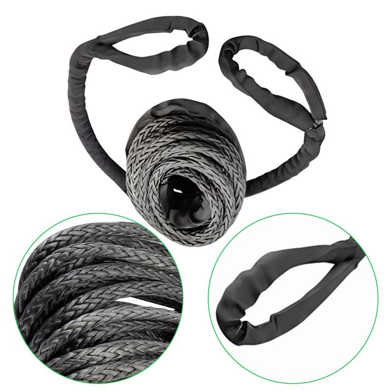 6m 26500lbs/12Ton Synthetic Winch Extension Line Rope Heavy-Duty Rescue Tow Rope Universal For ATV UTV 4x4 Off-Road Vehicle