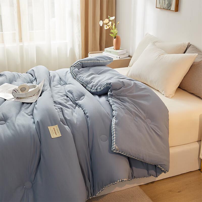 HLA Class A Antibacterial Winter Flannel Plaid Quilt