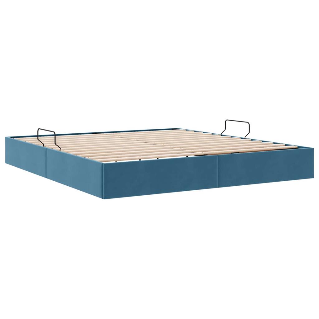 Ottoman Bed Frame with Storage Dark Blue 180 x 200 cm Velvet