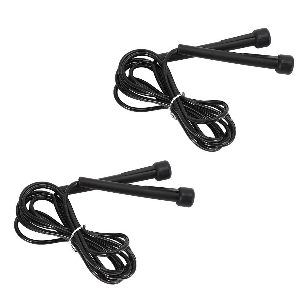2db gyorsugró ugrókötél műanyag fogantyúkkal Fitness edzés sportfelszerelés fekete