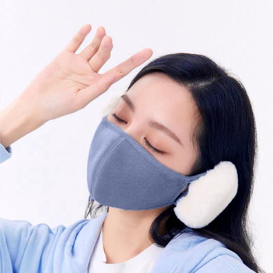 Face Guard Windproof Cold-Proof Soft Fabric Plush Ear Protection Three-dimensional Cutting Face Guard Ear Warmer
