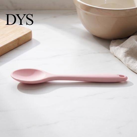 Silicone Cooking Spoon Serving Spoon, Heat Resistant Non-stick Kitchen Utensil, Safe Kitchenware for Home Ergonomic Anti-slip Handle Soup And