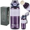 Tritan Water Bottle 600Ml With Measuring Cup - Purple