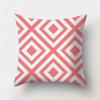 Coral Red Geometric Stripe Printed Pattern Polyester Cushion Cover for Home Living Room Sofa Decoration Throw Pillow Pillowcase
