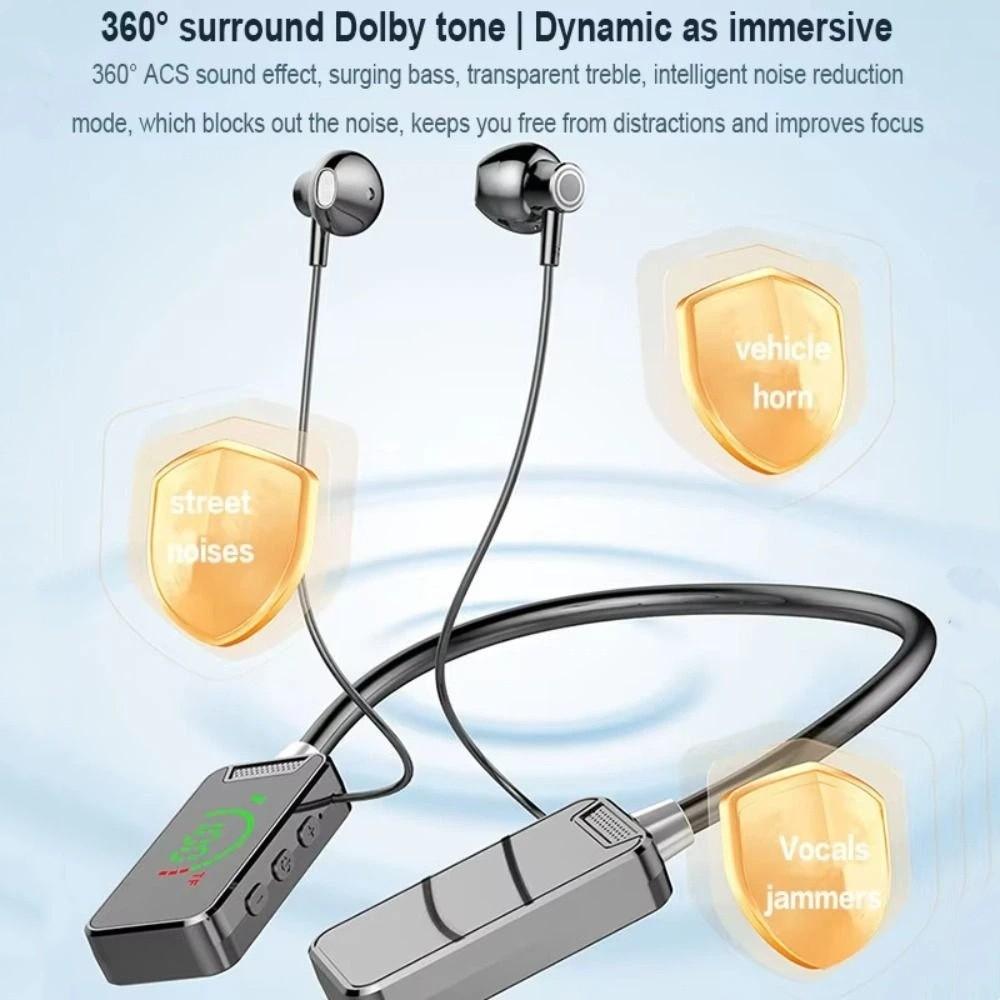 Handsfree Bluetooth Earphones HIFI Sound Noise Reduction Earbuds Neckband Earphones  Travel