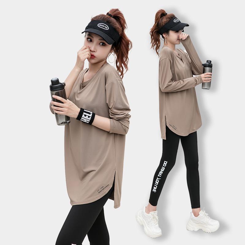 Plus Size Yoga Fitness Long Sleeve T-shirt - Ideal for Running & Gym, Supports 200 lbs, New 2023