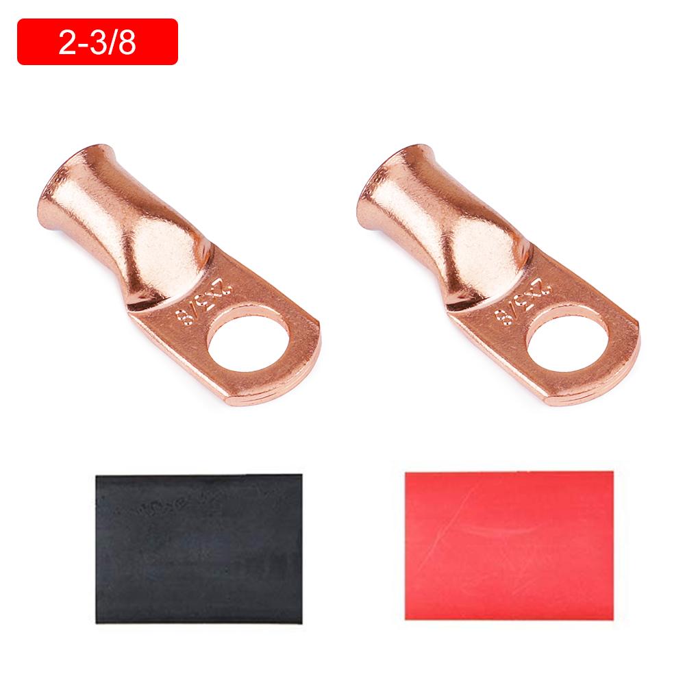 2 Stück = 1 Set rote Kupfer-Ringkabelschuhe, Lötanschlüsse M6/M8/M10, Kabelverbinder-Set für blanke Kabel