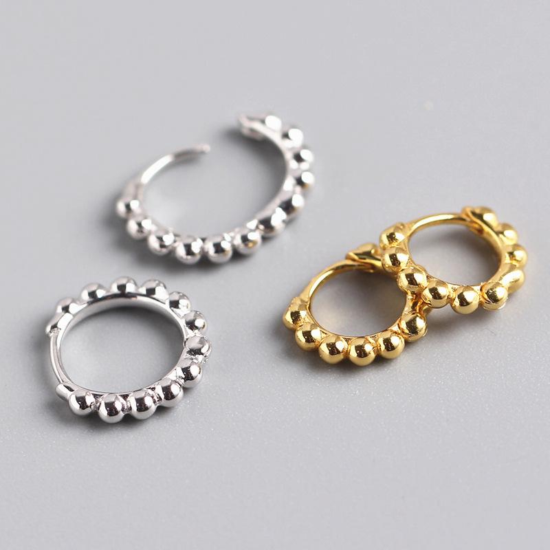 Price Silver Geometric Silver Bead Ring Fashionable Earrings for Women 18k Gold-plated Boutique Jewelry Gifts Trendy