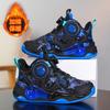 2025 Winter Children's Thick-soled Warm Basketball Shoes Trendy Versatile Outdoor Non-slip Velvet Leather Sneakers