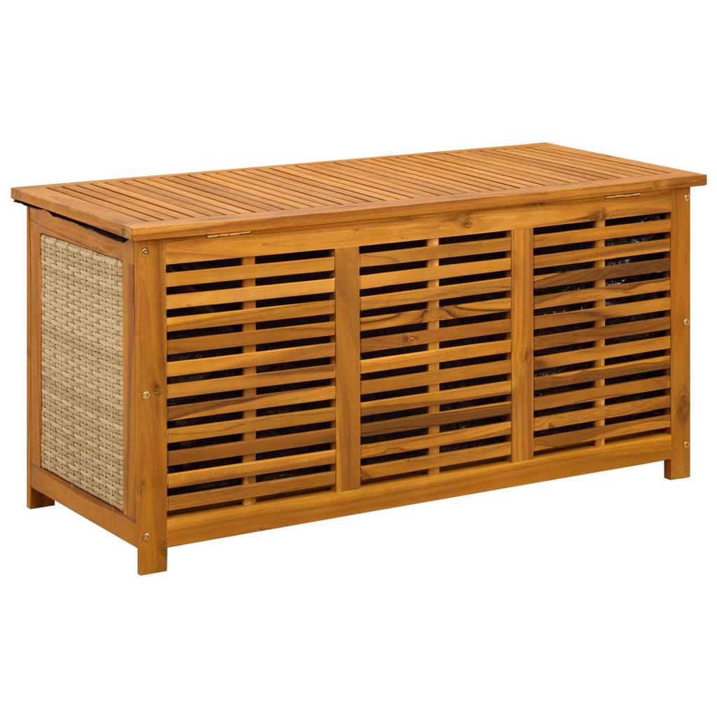Garden Storage Box 185 L Solid Wood Acacia 113 X 50 X 56 Cm Beige