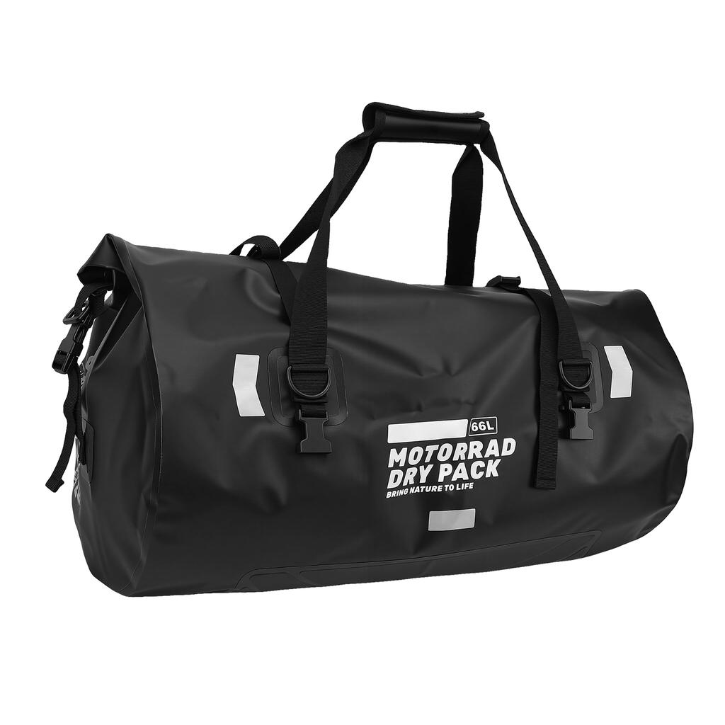 66L Rainproof Cycling B Outdoor Travel B with 4 Straps for Motorcycle Biking Camping Beach Reflective Strip Fast Release Valve