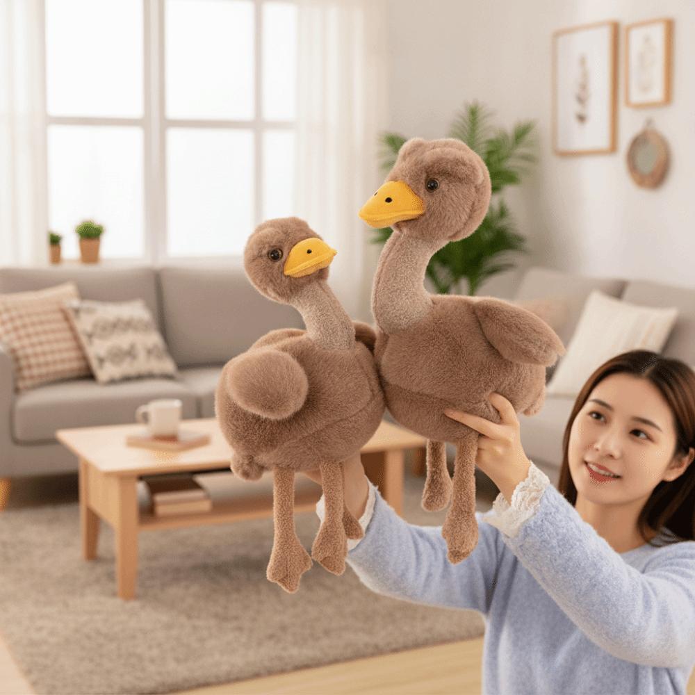 Soft Stuffed Ostrich Plush Toy Creative Design Wild Animal Doll  Backpack Hanging