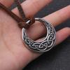 Stainless Steel Celtic Knot Round Pendant Necklace for Men & Women - Viking Adjustable Rope Chain Jewelry with Norse Triquetra Amulet, Pagan