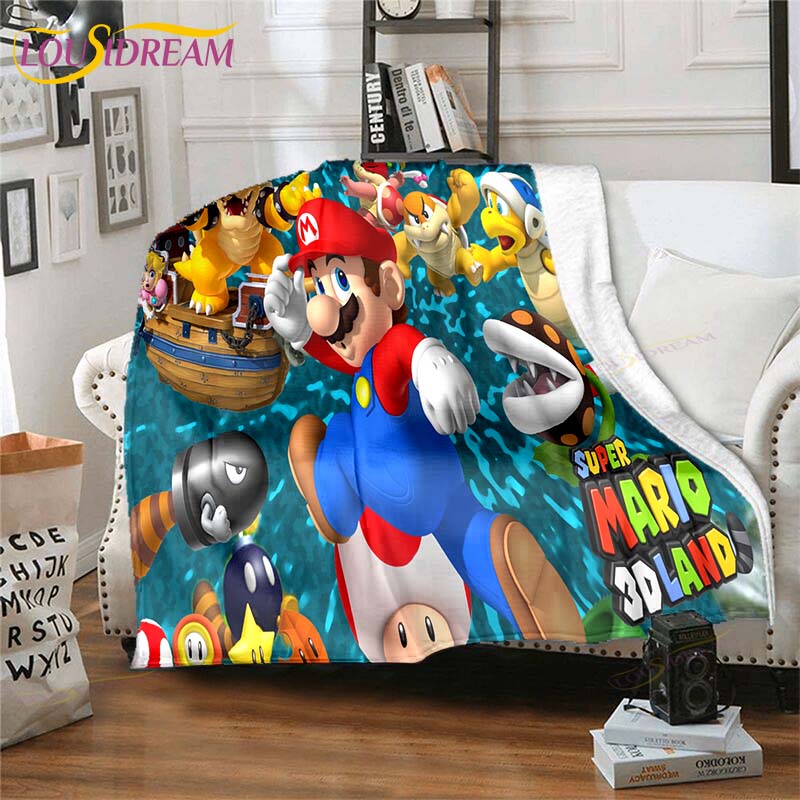 Mario Bros Blanket High Quality Flannel Warm Soft Plush on The Sofa Bed Blanket Suitable for Air Conditioning Blanket