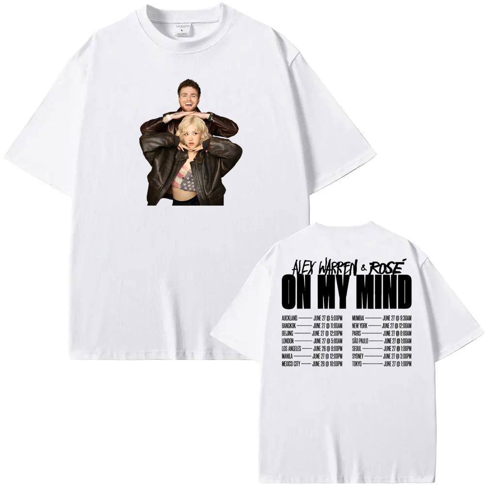 Alex WarrenROSE On My Mind T Shirt Round 100Cotton newTeeshirt Graphic Printing Punk Tshirt Ropa Mujer ClothingTees Top
