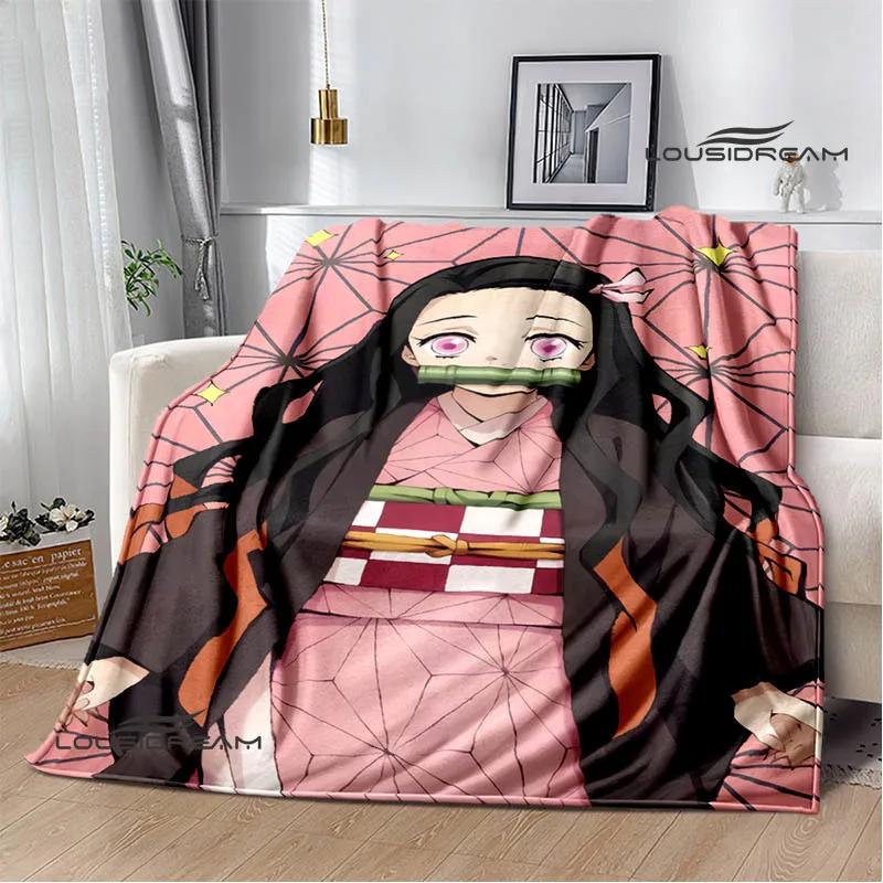 Demon Slayer s potiskem Dětská teplá deka Flanel Měkká a pohodlná deka na piknik Dárek k narozeninám