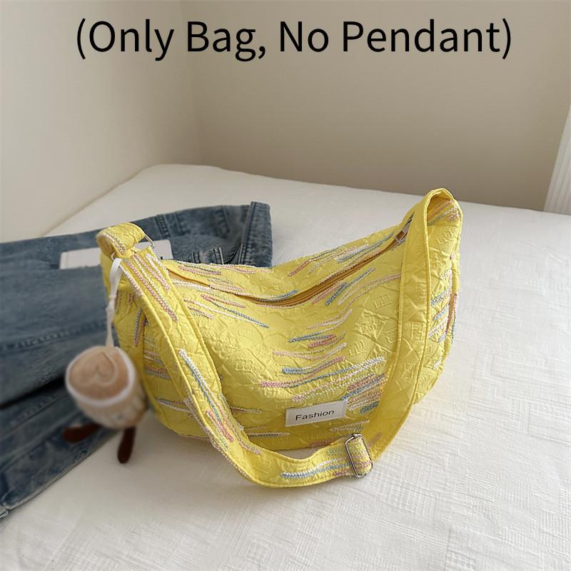 Large Capacity Summer 2024 Trendy Canvas Tote Bag Fashionable Street Style Shoulder Bag