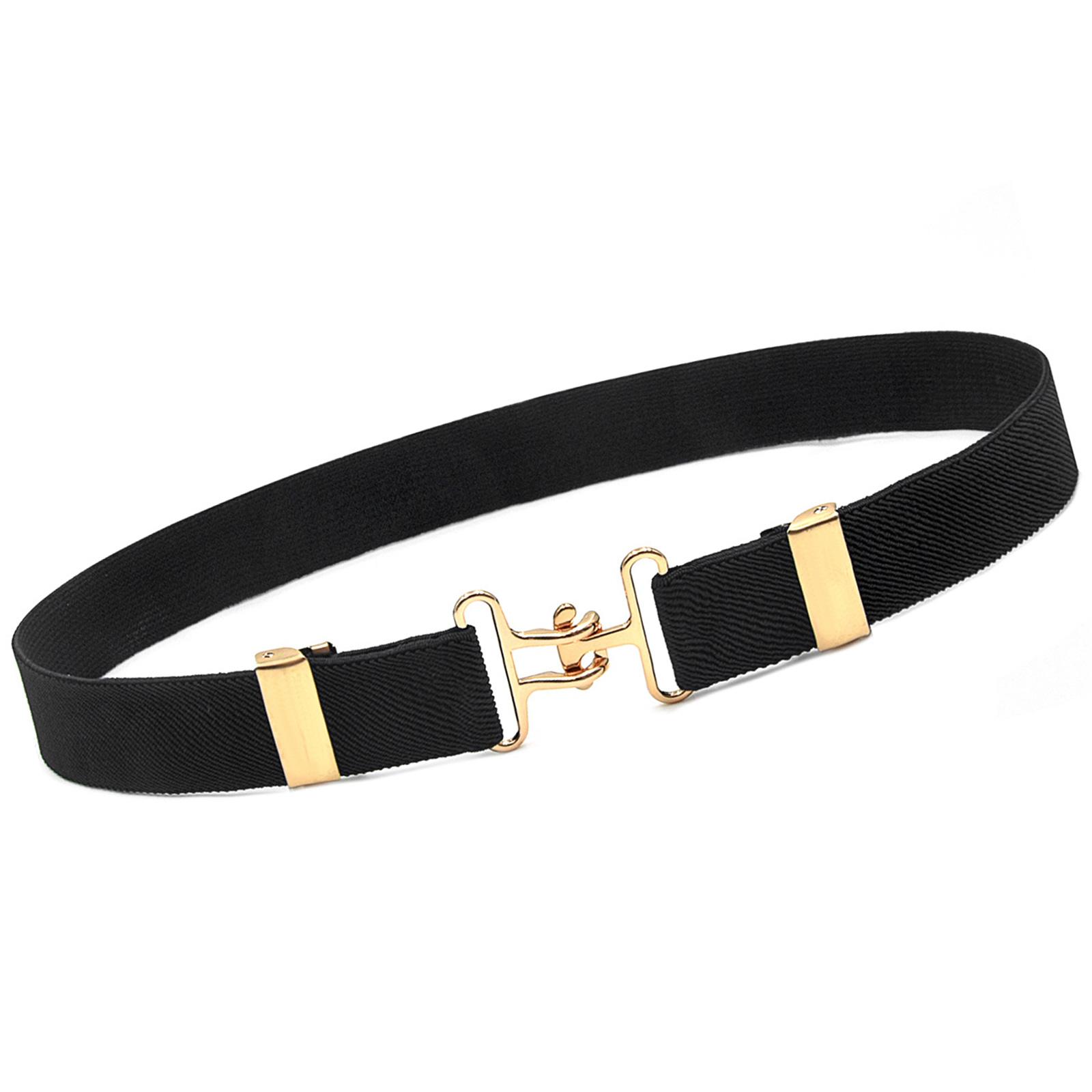 

Comfortable Kids Elastic Waistband Flexible Metal Hook Buckle Stretch Waist Belt For Children Riding And Casual Outfit чёрный