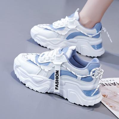 Kórejská verzia Daddy Shoes Dámske Jesenné Nové Priedušné Študentské Športové Topánky Dámske Ležérne Zvýšené Topánky