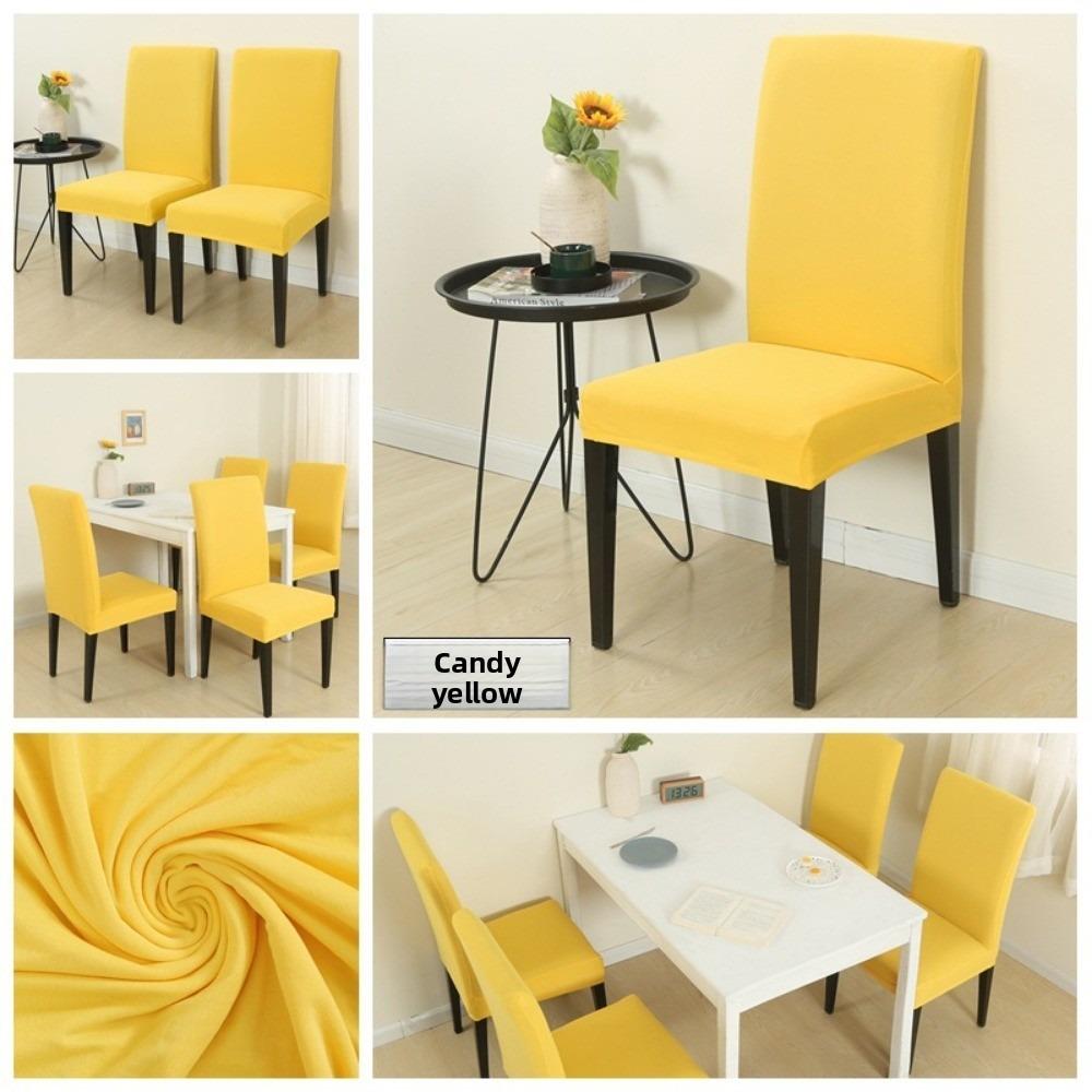 Elastic Cushion Cover Pure Color Chair Slipcover High Quality Dining Chair Cover