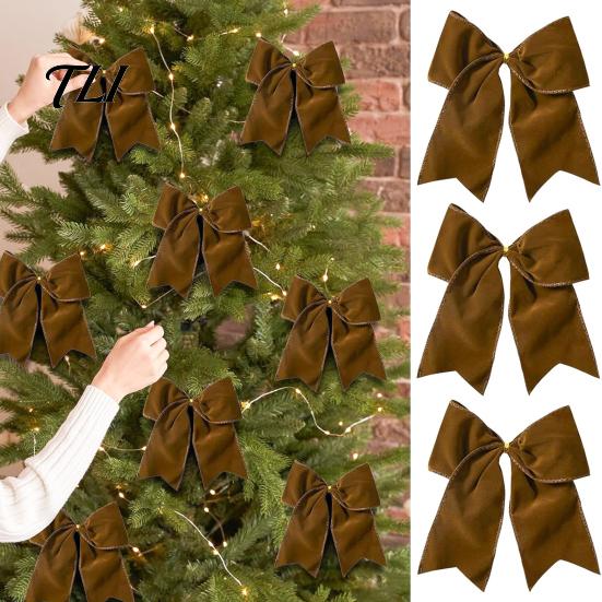 Decoratieve Fluwelen Linten 2 Stuks Kerstboom Strik Decoraties, Stof Feestelijke Krans Hangend Ornament Trap Strikken voor Huis, Feestelijke Slingers Bruiloft