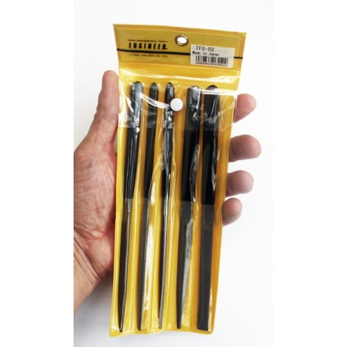 ENGINEER File Set, Medium Grit, 200mm Total Length, 5-Piece Set, TFS-02