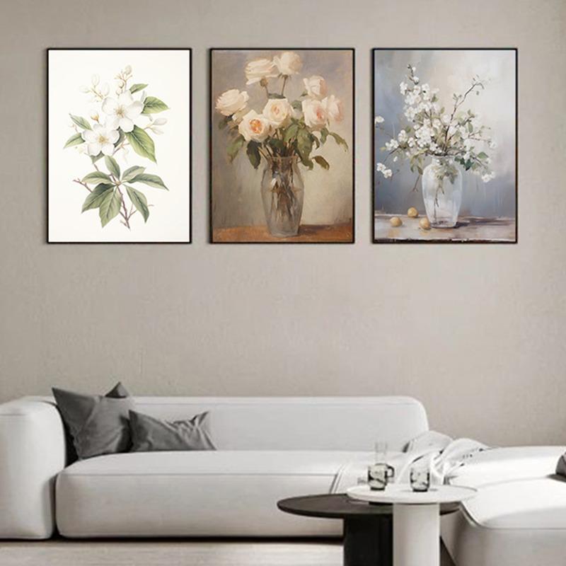Poster Print Artă de Perete Plantă Florală Vintage Pictură pe Pânză Floare Scandinavă Modernă Estetică Decor Acasă pentru Camera de Zi Nordică