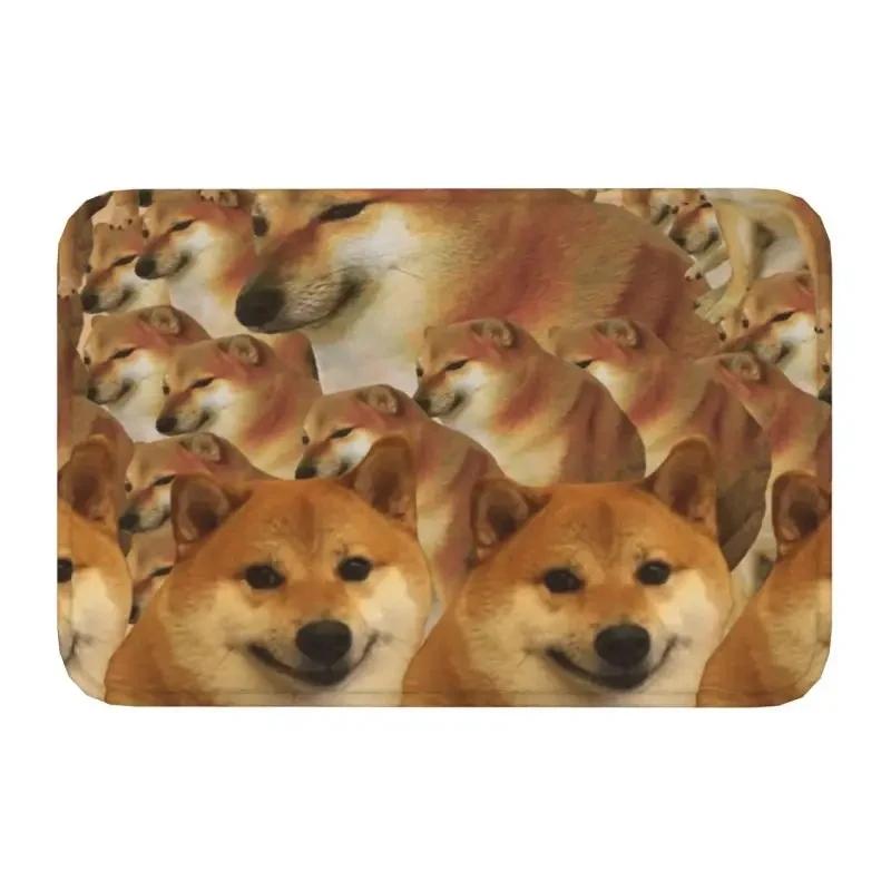 Fun Cheems Bonk Meme Pixel Art Welcome Rug Living Room Bedroom Entrance Doormat Kitchen Front Door Mat Washable Nonslip Carpet