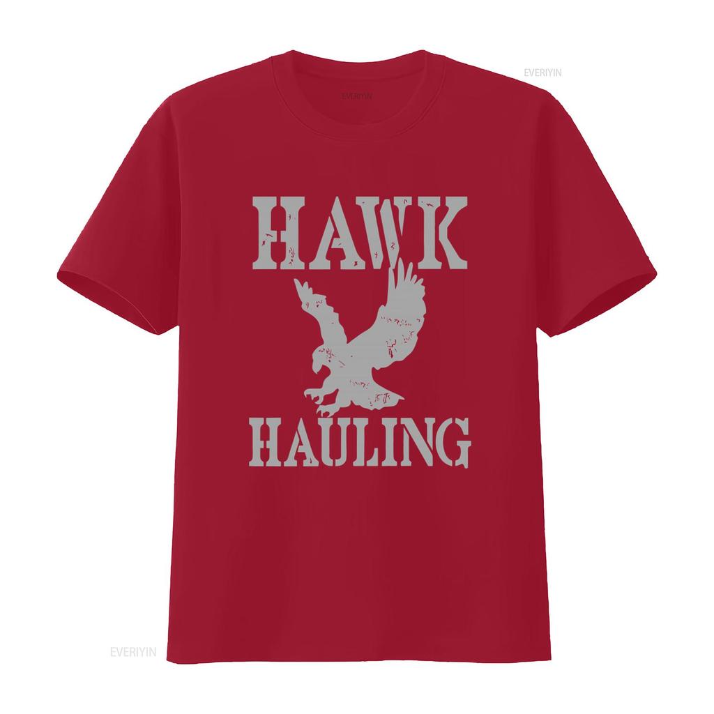 Hawk Hauling Logo Adelaar Vintage Stijl T-shirt voor Mannen en Vrouwen vintage Gewassen designer kleding Veelzijdig Stijlvol homme grafisch