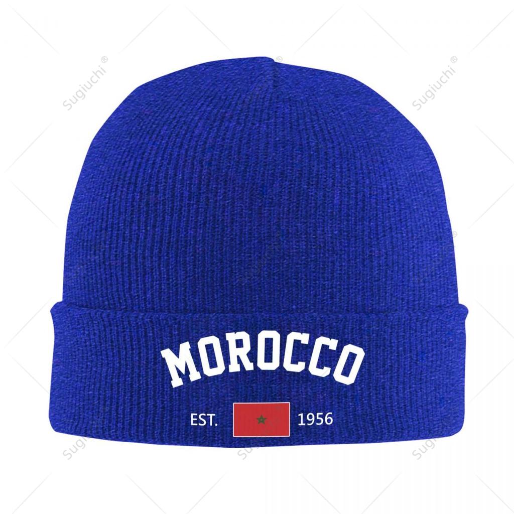 Knitted Hat Unisex Morocco EST Independence Day For Unisex Women Boys Winter Autumn Beanie Cap Warm Bonnet