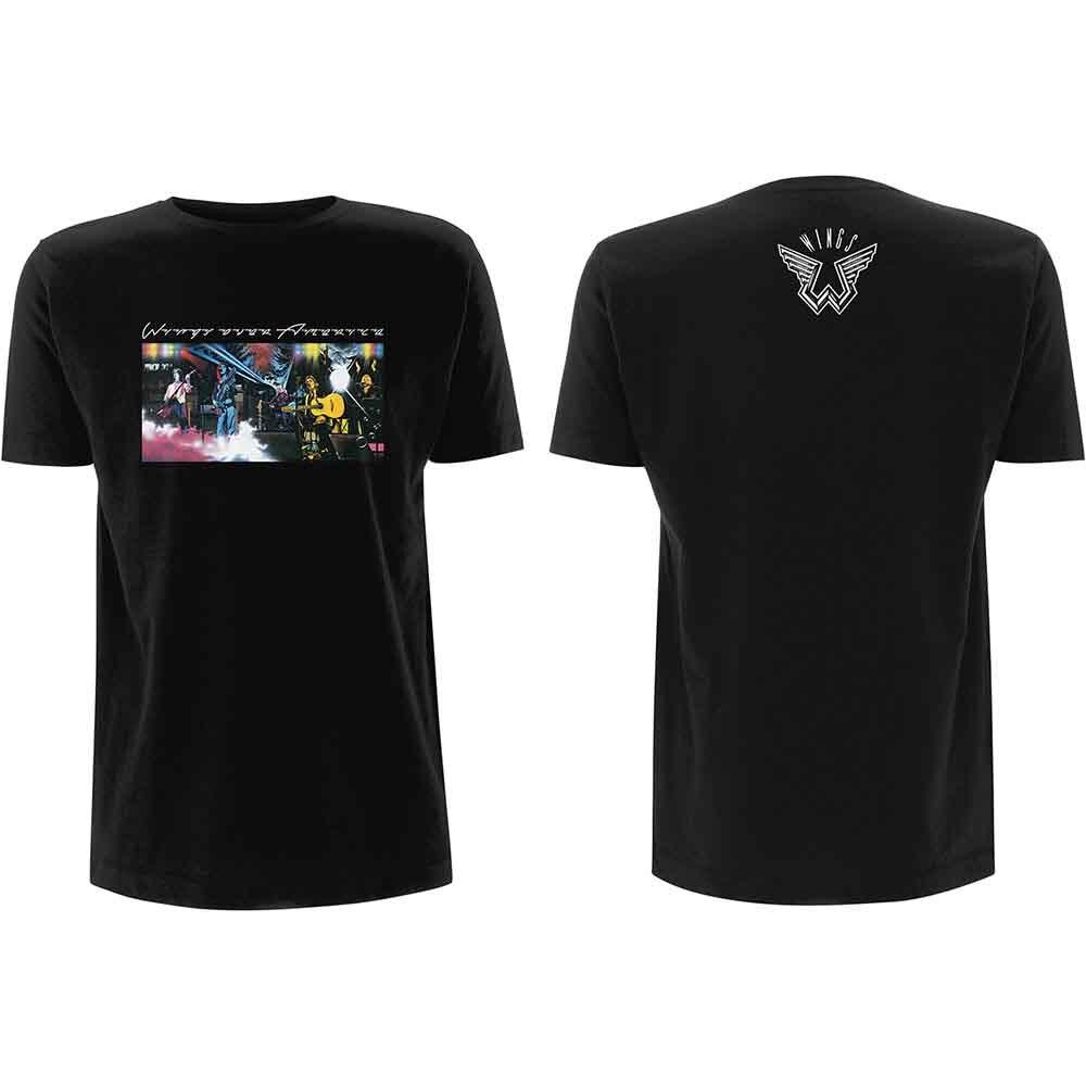 Paul McCartney Wings Over America T-Shirt Black New Unisex T-Shirt L