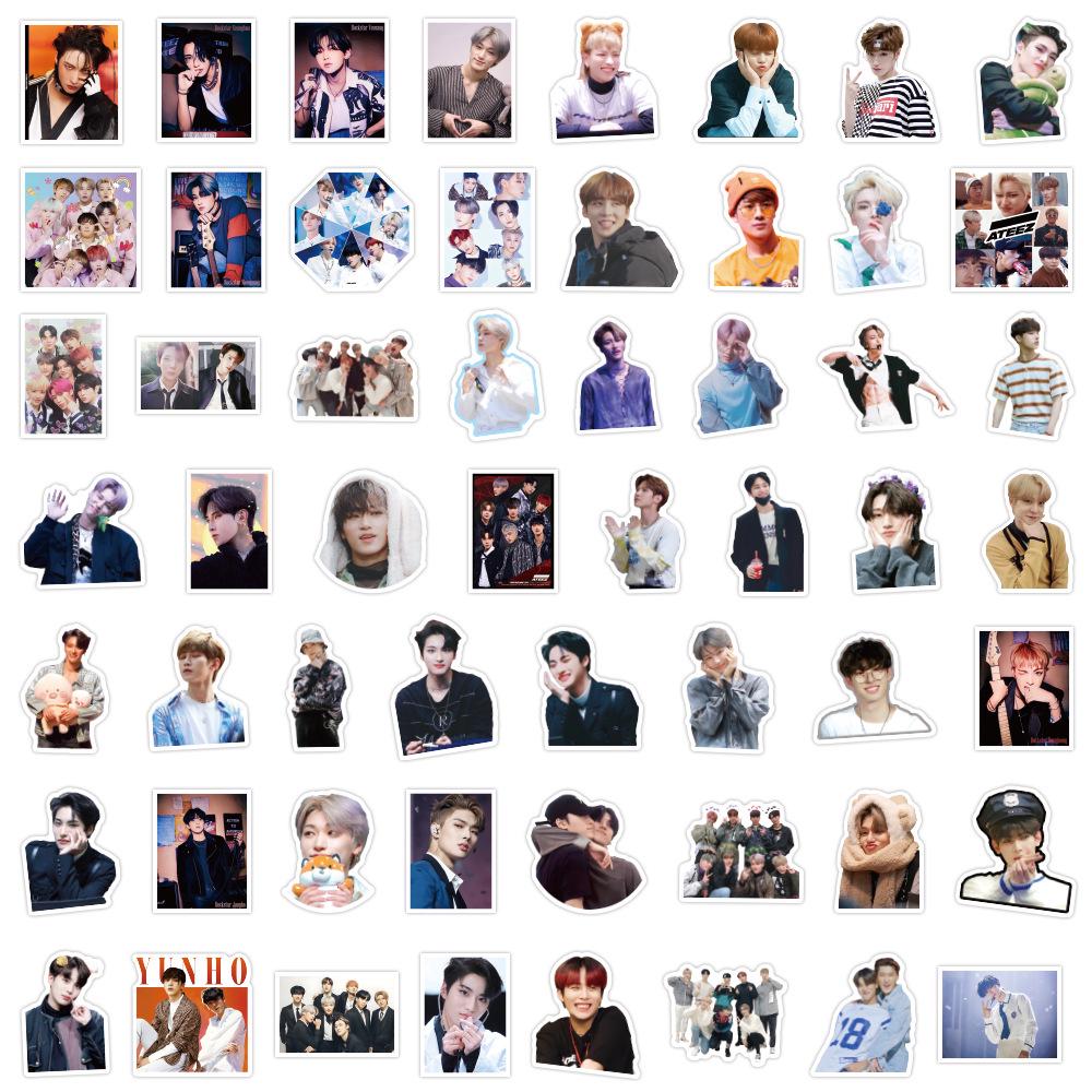 55 Korean Boy Group Graffiti Stickers: Waterproof DIY Decoration for Notebooks & Water Bottles