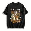 Funny Beaver Riding Rocking Horse Graphic Casual Top Pure Cotton T-shirt