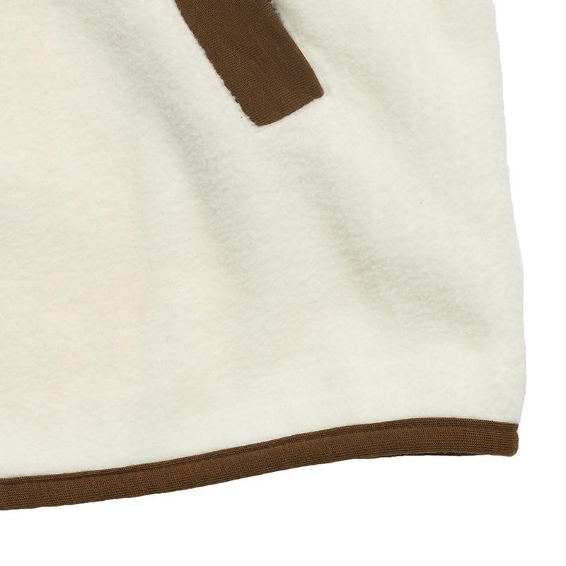 Color Block Fleece-Lined Stand Collar Women's Cardigan - 2025 Autumn/Winter Collection