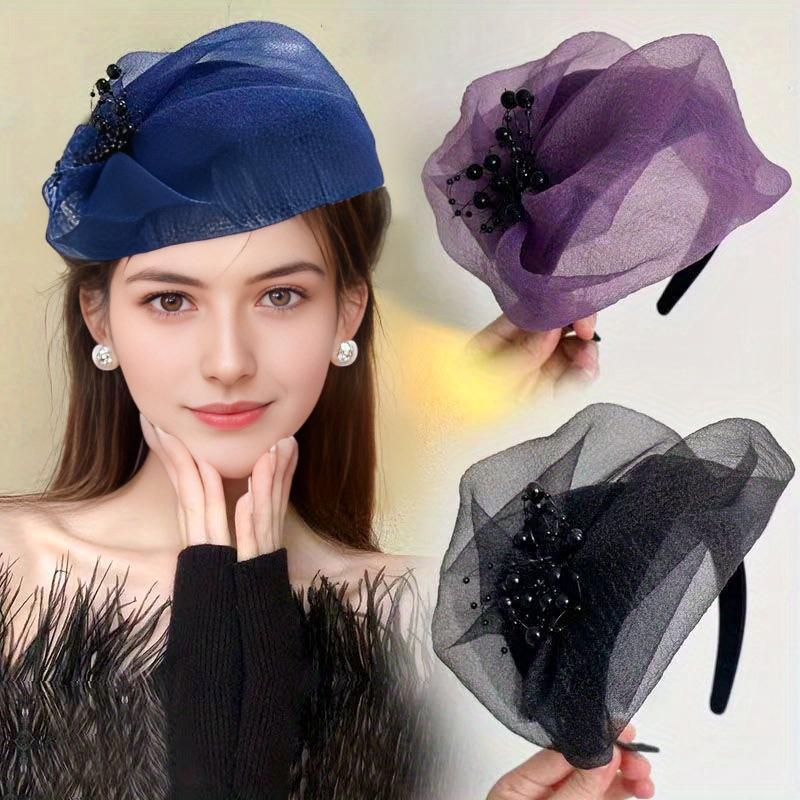 1PC Extra-Wide Hairband Hat for Gray Hair Coverage Stretchable Half-Cap Hairband for Thinning Hair