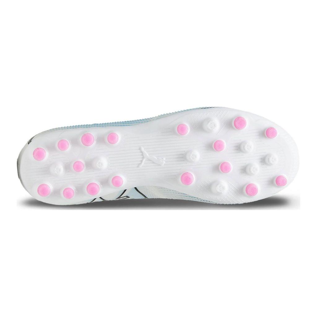 Puma 7 Match Mg Jr Comfortable Versatile Low Top Kids Soccer Shoes Kids Soccer Shoes White Blue 107730-01