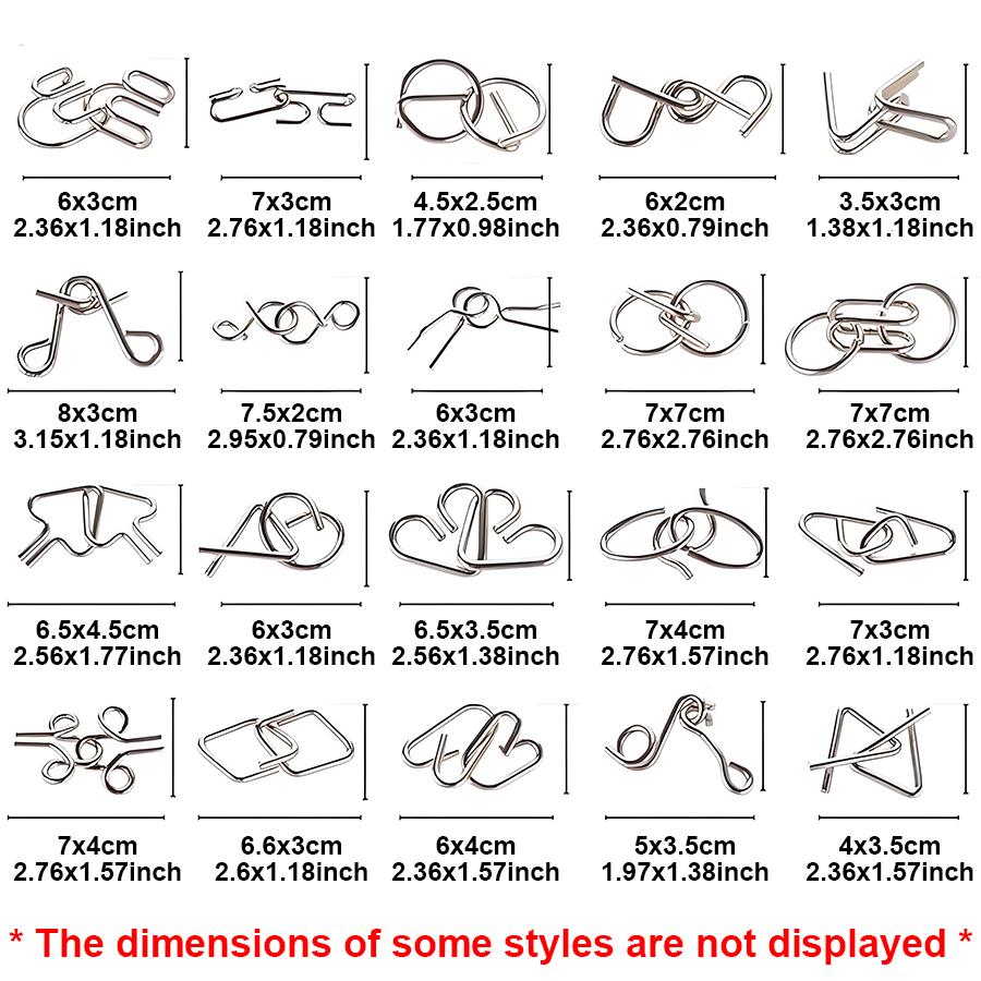 8/16/24pcs Metal Wire Brain Teaser Puzzle Set - IQ Challenge DisentanglementGames for Adults  Party Favors Birthday Gifts